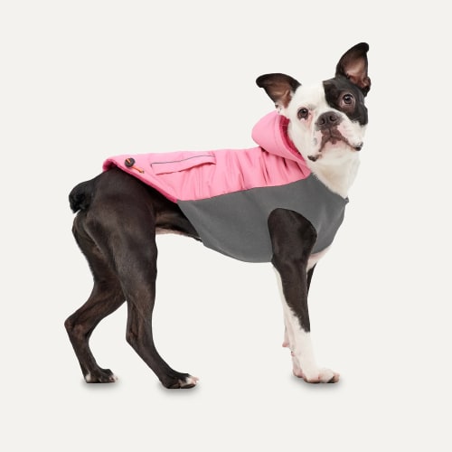 Hooded Signature Winter Jacket L Rosa/Grå