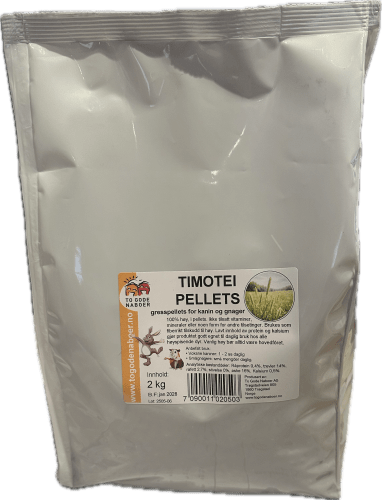 Kanin og Marsvinpellets Timotei 2Kg To Gode Naboer