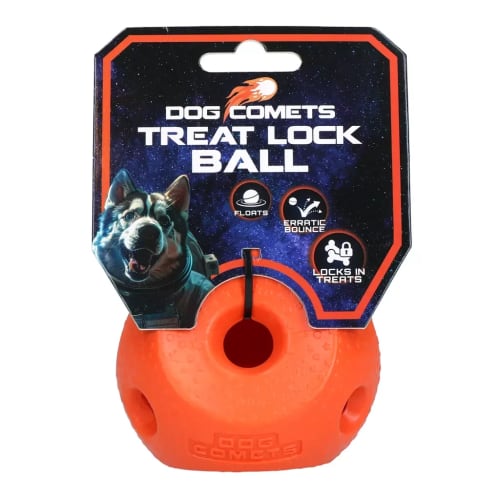Dog Comets Treat Lock Ball Orange