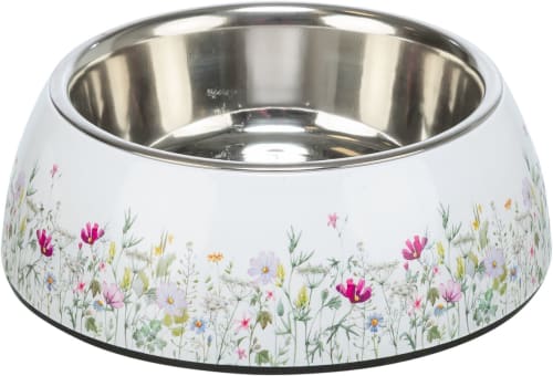 Hundeskål Rustfritt Stål/Plast 25310 0,2L Ø14cm "Blomster"