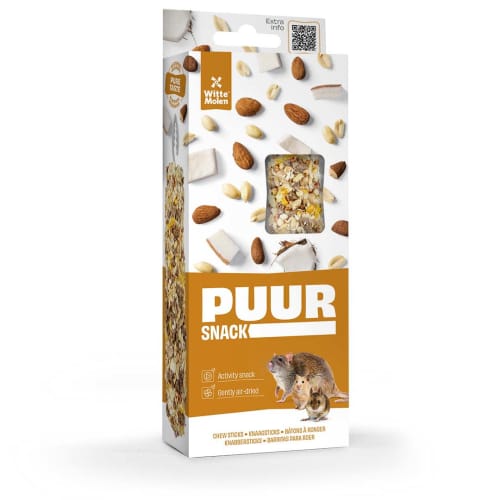 Puur Chew Sticks Gnager M/Peanutt, Kokos og Mandel 2stk/90g