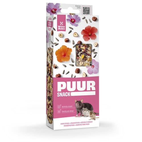 Puur Chew Sticks Gnager M/Hasselnøtt, Hibiskus og Solsikke 2stk/90g