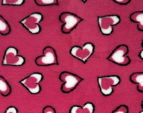 VetBed Nonslip Rosa M/Rosa & Hvite Hjerter 100x150cm