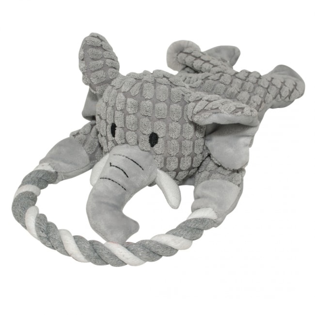 Hundeleke Zoo Friends Ed Elefant Loop 34x15x10,5cm Plysj/Tau Grå