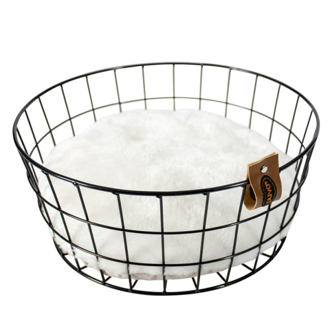 Hundeseng Caviar 11822 Sort Metall M/Pute Ø35x15cm