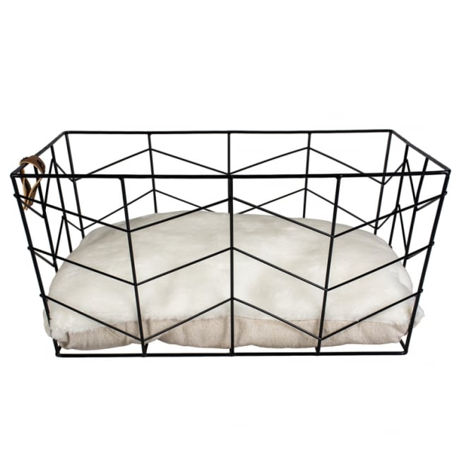 Hundeseng Caviar 11821 Sort Metall M/Pute 40x29x19cm