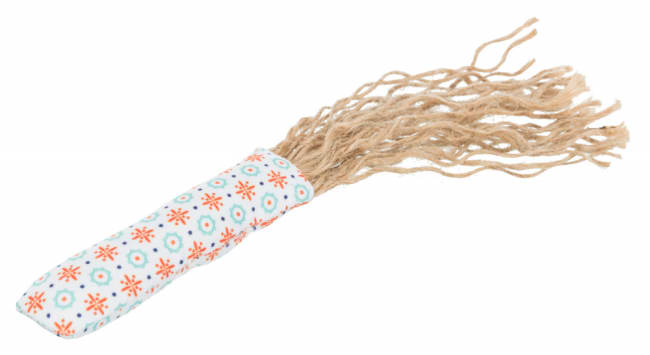 Katteleke 40787 Lekerull M/Frynser i Jute/Stoff 20cm