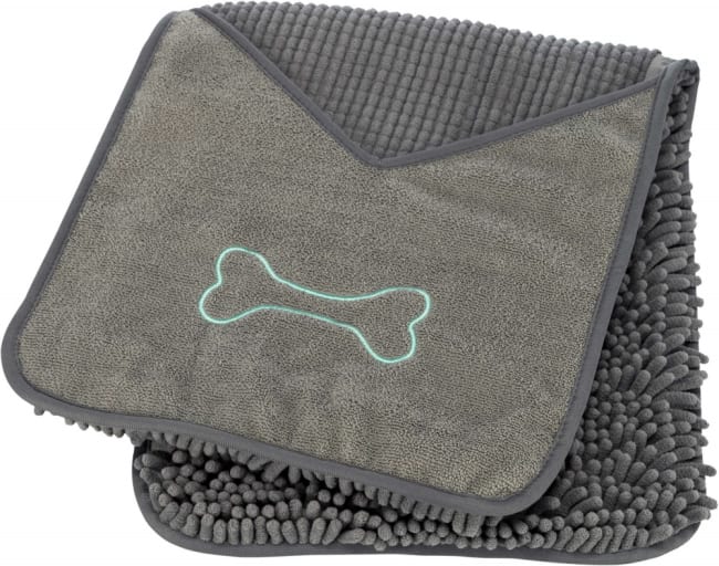 Hundehåndkle 23577 Med Hånd-lomme Microfiber 78x32cm Grå