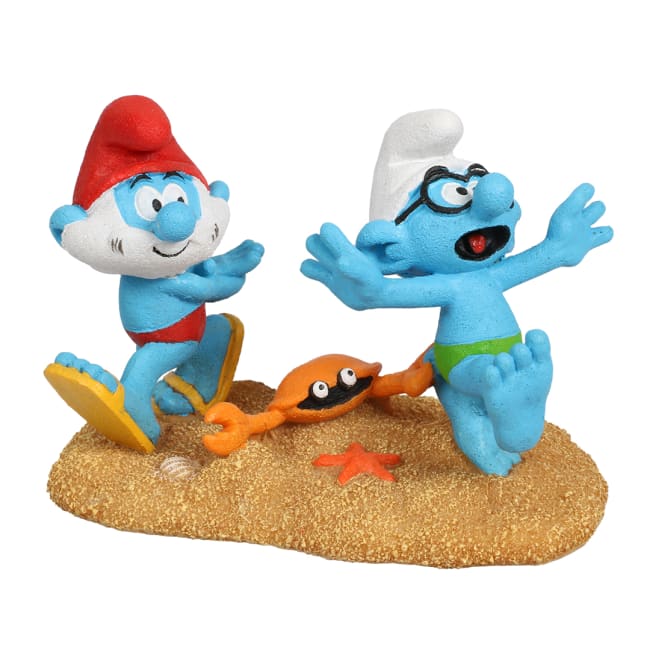 Akv. Pynt 234-472538 Smurfs Beach Papa & Brainy 11,5x6,8x8cm