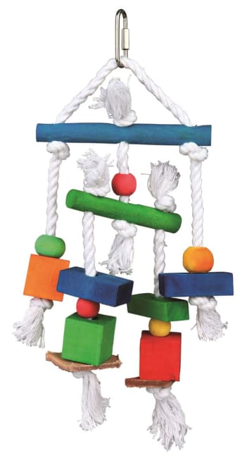 Fugleleke 58985 Treleke M/Lær og Tau 24cm