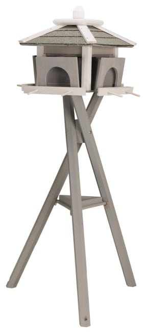 Utefuglehus 55810 Natura Hus M/Bein 46x46x35cm / 1,35m Grå/Hvit