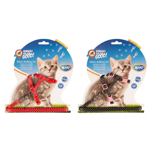Kattesele 11217 Kitten White Dots 15-25cm 125cm/8mm Sort/Rød