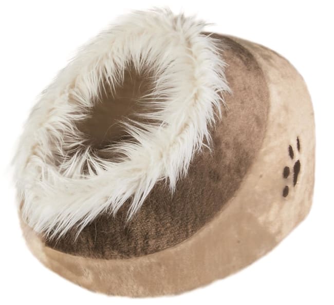 Kattehule 36281 Minou Beige/Brun Plysj M/Pels 35x26x41cm