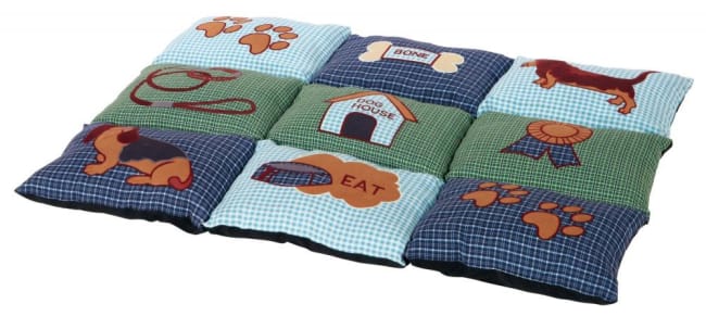 Hundematte 37069 Lappeteppe Microfiber/Polyester Blå/Grønn 80x55cm