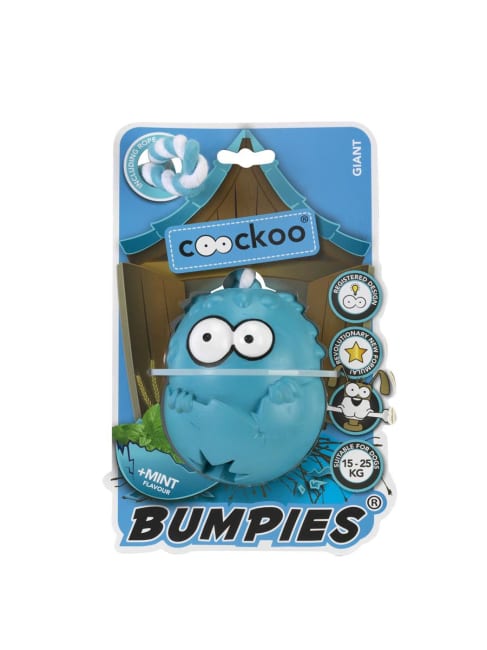 Hundeleke Coockoo Bumpies Ball M/Tau M/Mint smak Gigant 13-30Kg 11cm Turkis