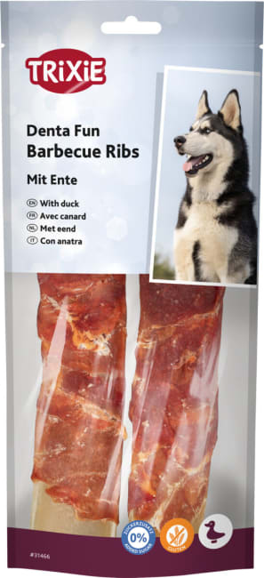 Tyggepinne Ribbein M/And Barbecue 2stk 17cm 110g (6stk)