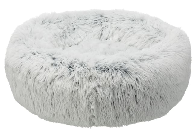 Hunde/Katteseng 37318 Harvey Ø50cm Hvit/Sort Langhåret Plysj