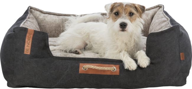 Hundeseng 36590 BE NORDIC Canvas/Softplysj Sort/Sand 60x50cm