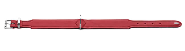 Collar Basic 42/S-M Artificial leather red/black