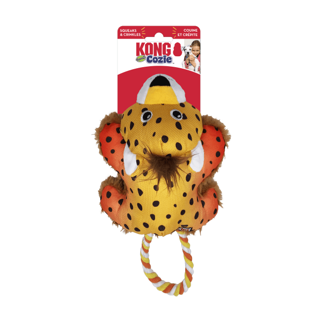 Hundeleke KONG Cozie Tuggz Cheetah S/M