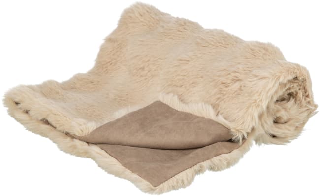 Hundeteppe 374111 Elli Plysj/Semsket Skinn 100x70cm Sand