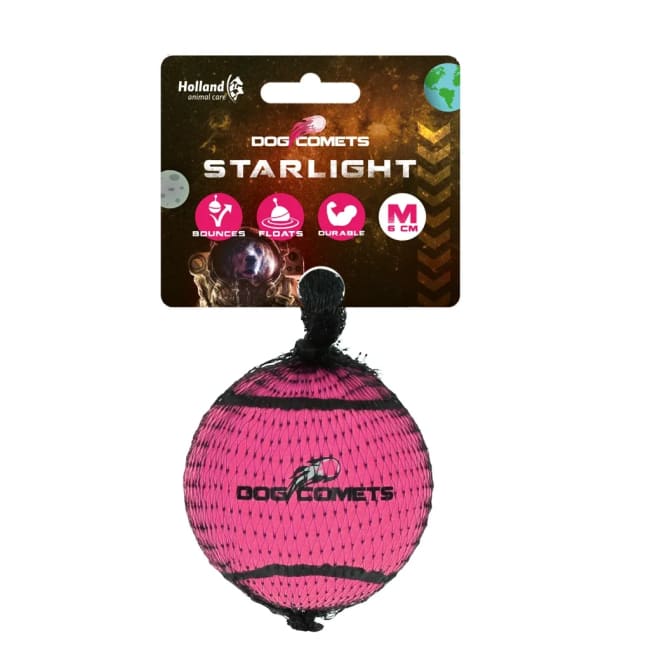 Dog Comets Starlight Tennis Ball M Pink