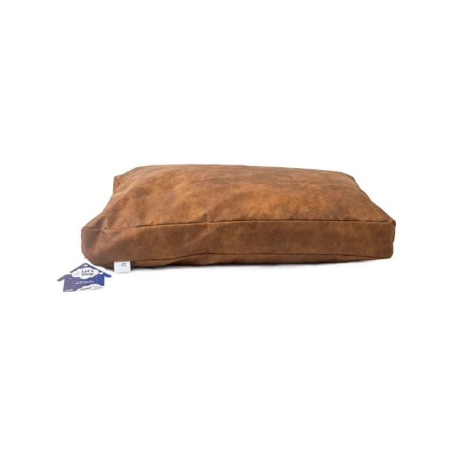 Let's Sleep Plush Pillow Dog Bed L Cognac