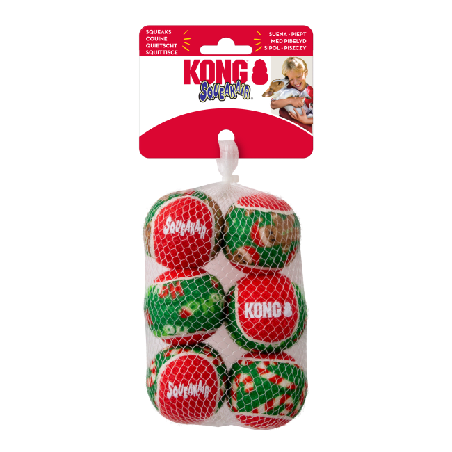 Juleleke KONG Holiday SqueakAir Balls 6pk S