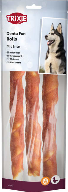 Tyggerull Natur M/Andefilè 3stk 28cm 250g (6stk)