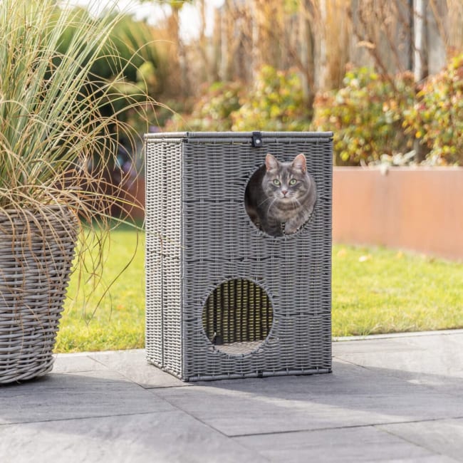 Kattemøbel 43222 Utemøbel i Polyrattan 37x35x57cm Grå
