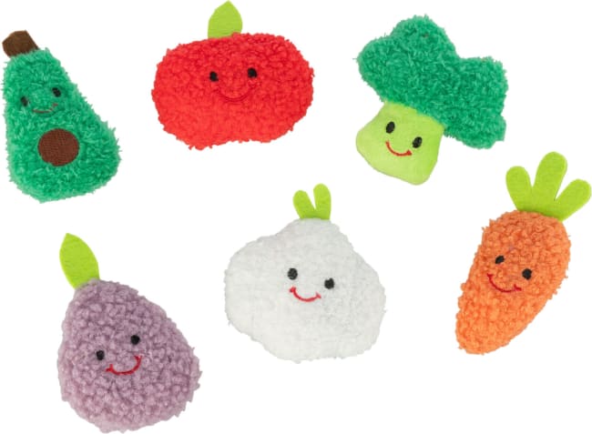 Katteleke 45830 Frukt og Grønnsaker i Plysj 8-11cm (48stk i Bulk)