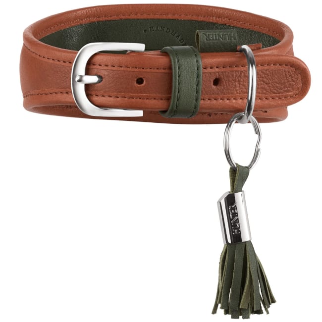 Collar Greyhound Portofino 40/XS-S Cowleather cognac/olive green