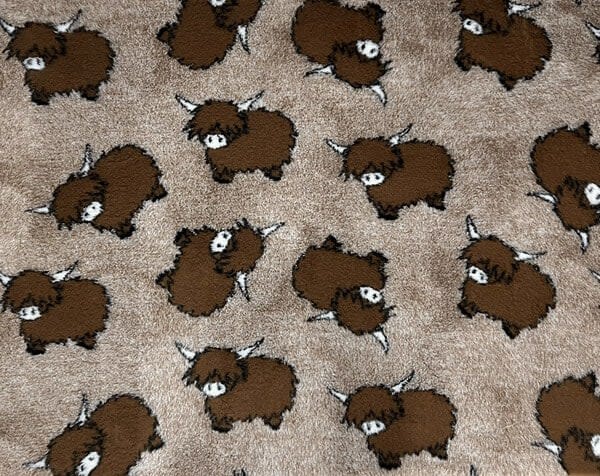 VetBed Nonslip Highland Cattle Brun 100x150cm