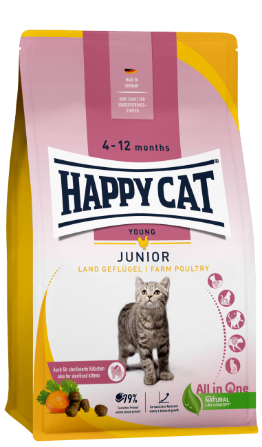 Happy Cat Junior Fugl 10kg (Fra 4 mnd)