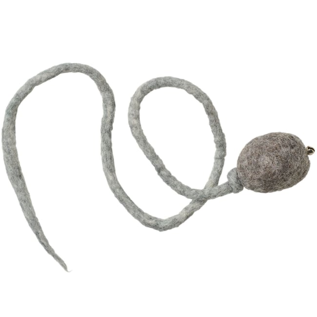 Toy Cat Bellball  Wool felt light grey