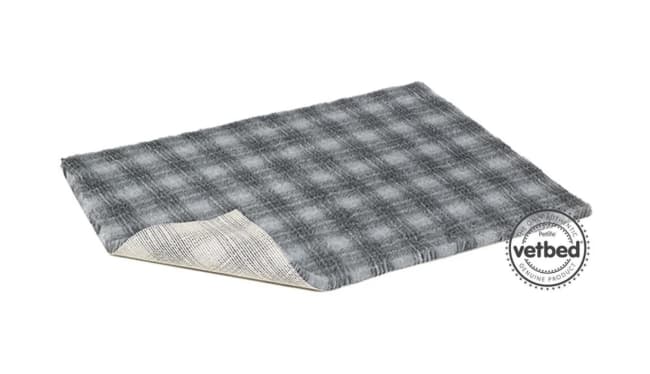 VetBed Nonslip Tartan Grå 100x75cm
