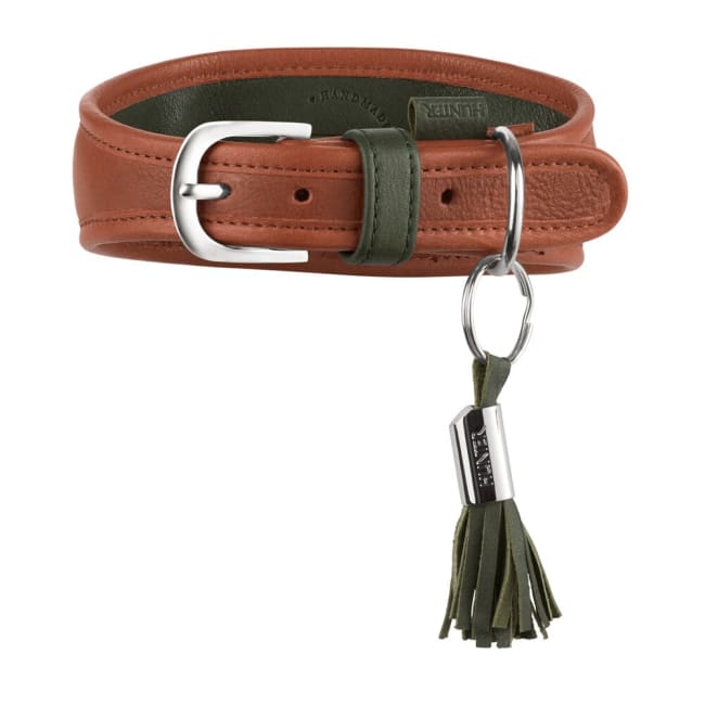 Collar Greyhound Portofino 50/S-M Cowleather cognac/olive green