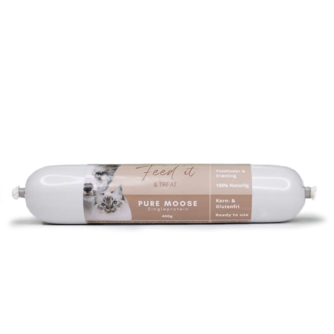 Hunde/Kattepølse Feed'it & Treat Pure Elg 400g