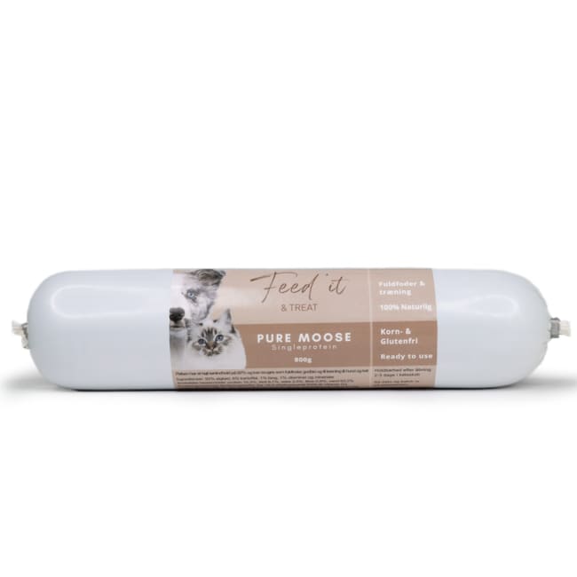 Hunde/Kattepølse Feed'it & Treat Pure Elg 800g