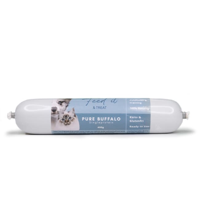 Hunde/Kattepølse Feed'it & Treat Pure Bøffel 400g
