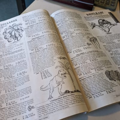 A Fedco catalog lying open.