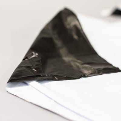 White on Black Plastic Mulch