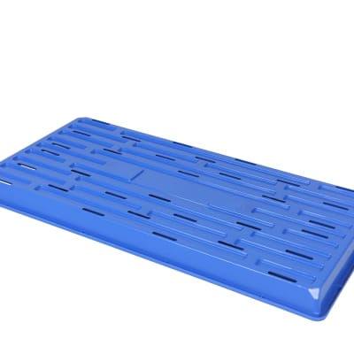 Blue Shallow Heavy-Duty Bottom Trays with Drain Holes