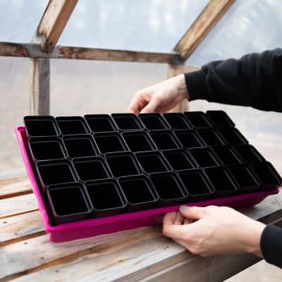 Black 2½" Heavy-Duty Square Pots