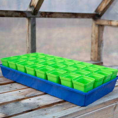 Green 2½" Heavy-Duty Square Pots