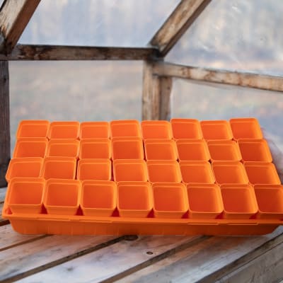 Orange 2½" Heavy-Duty Square Pots