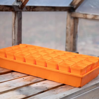 Orange 2½" Heavy-Duty Square Pots