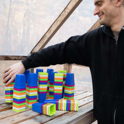 Mixed Colors 2½" Heavy-Duty Square Pots