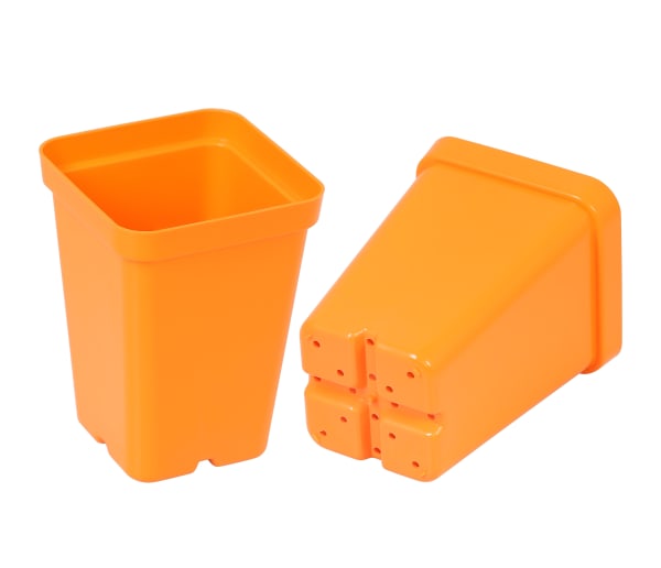 Orange 2½" Heavy-Duty Square Pots