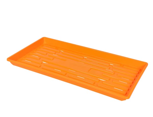 Orange Shallow Heavy-Duty Bottom Trays with Drain Holes